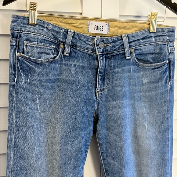 PAIGE Women's Kylie Crop Lightly Distressed Blue Ankle Jeans Size 28 - Picture 3 of 9